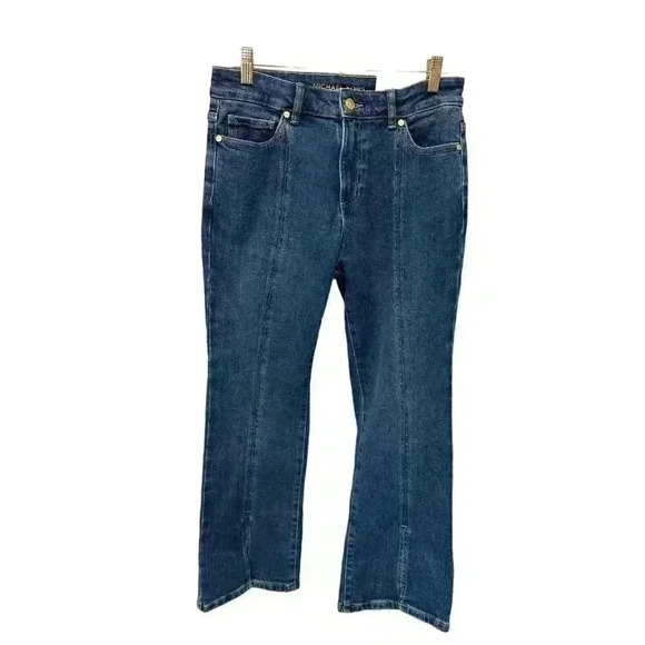- - Michael Michael Kors Selma Cropped Flare High-Rise Jeans Size 4, NWT - Picture 1 of 7